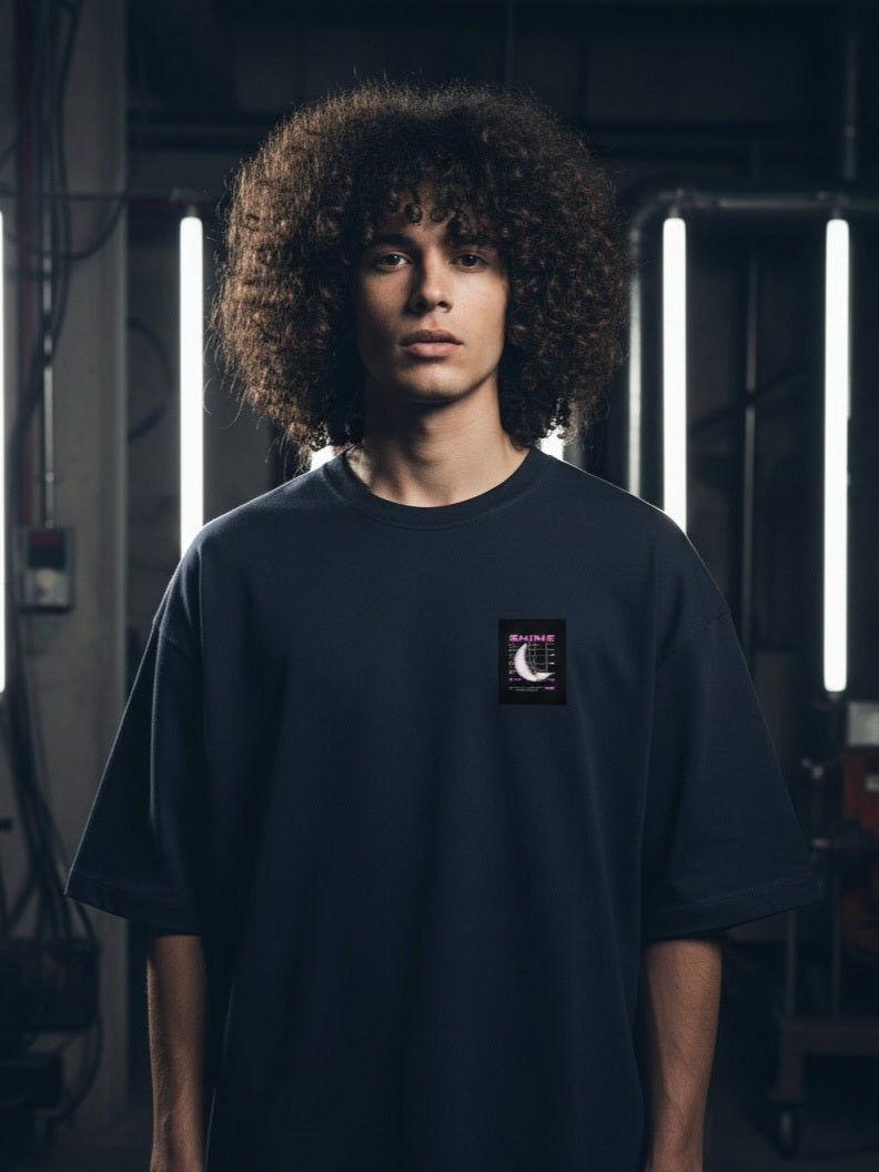 Men Oversize Graphic Printed Round Neck Cotton Oversized T-shirt