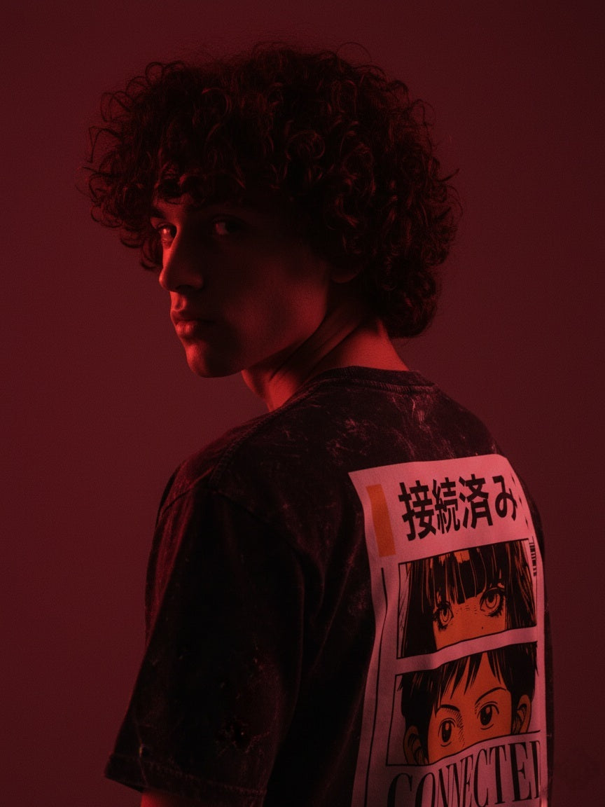 Luixs Man Graphic Printed Drop Shoulder Oversized T-shirt