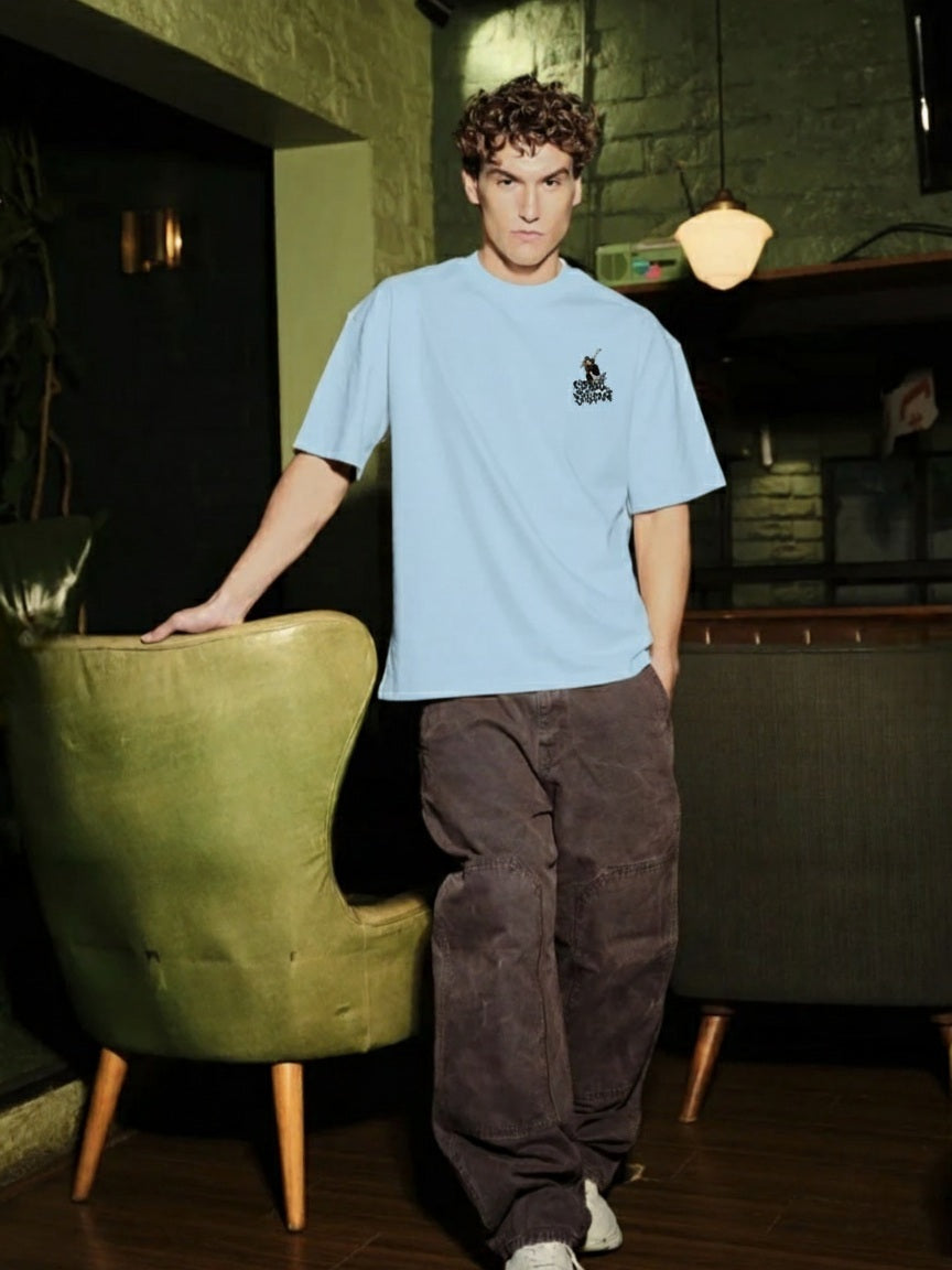 Luixs Man Graphic Printed Drop Shoulder Oversized T-shirt