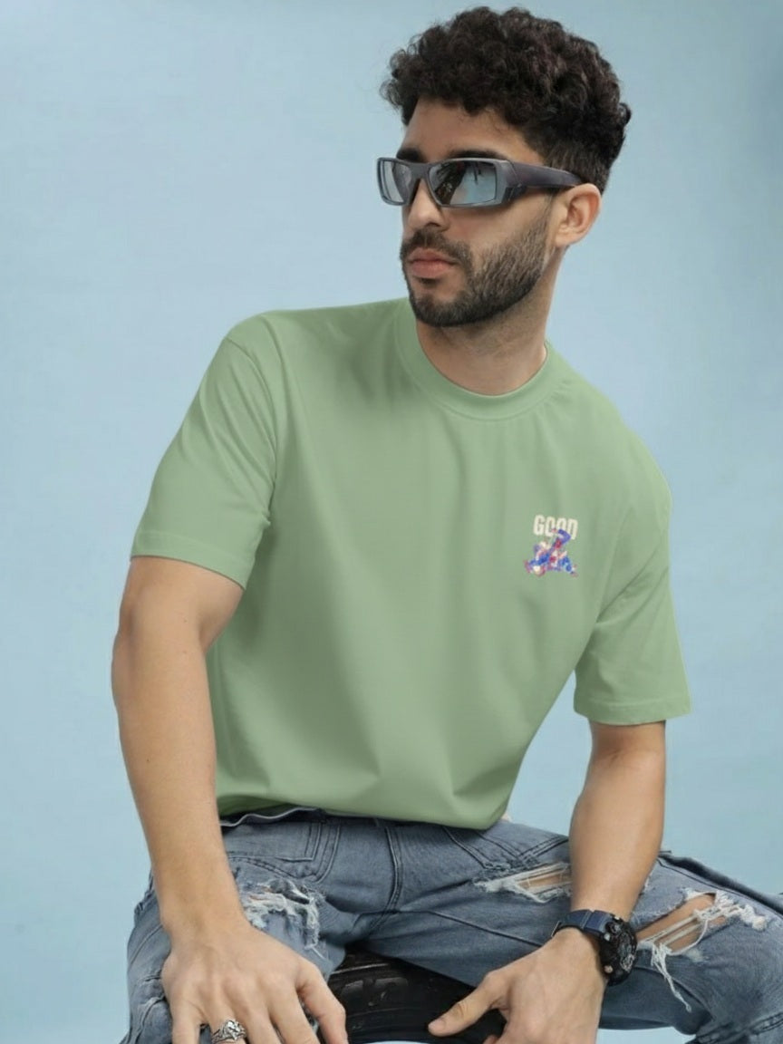 Luixs Man Graphic Printed Drop Shoulder Oversized T-shirt