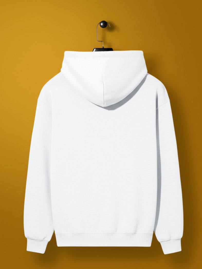 Men Typography Printed Hooded Long Sleeves Pullover Sweatshirt