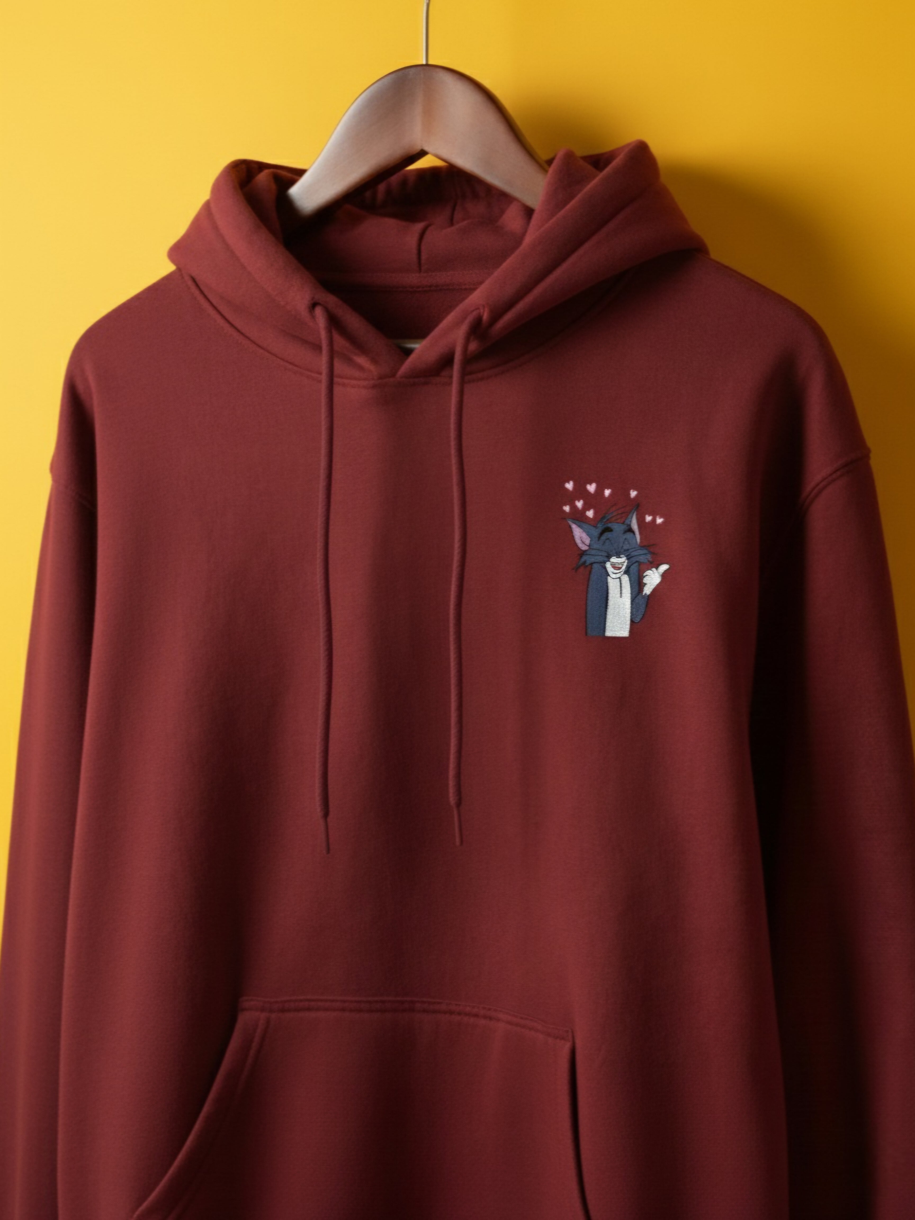 Luixs Embroidery – Premium Unisex Couple Tom ~ Jerry Hoodie