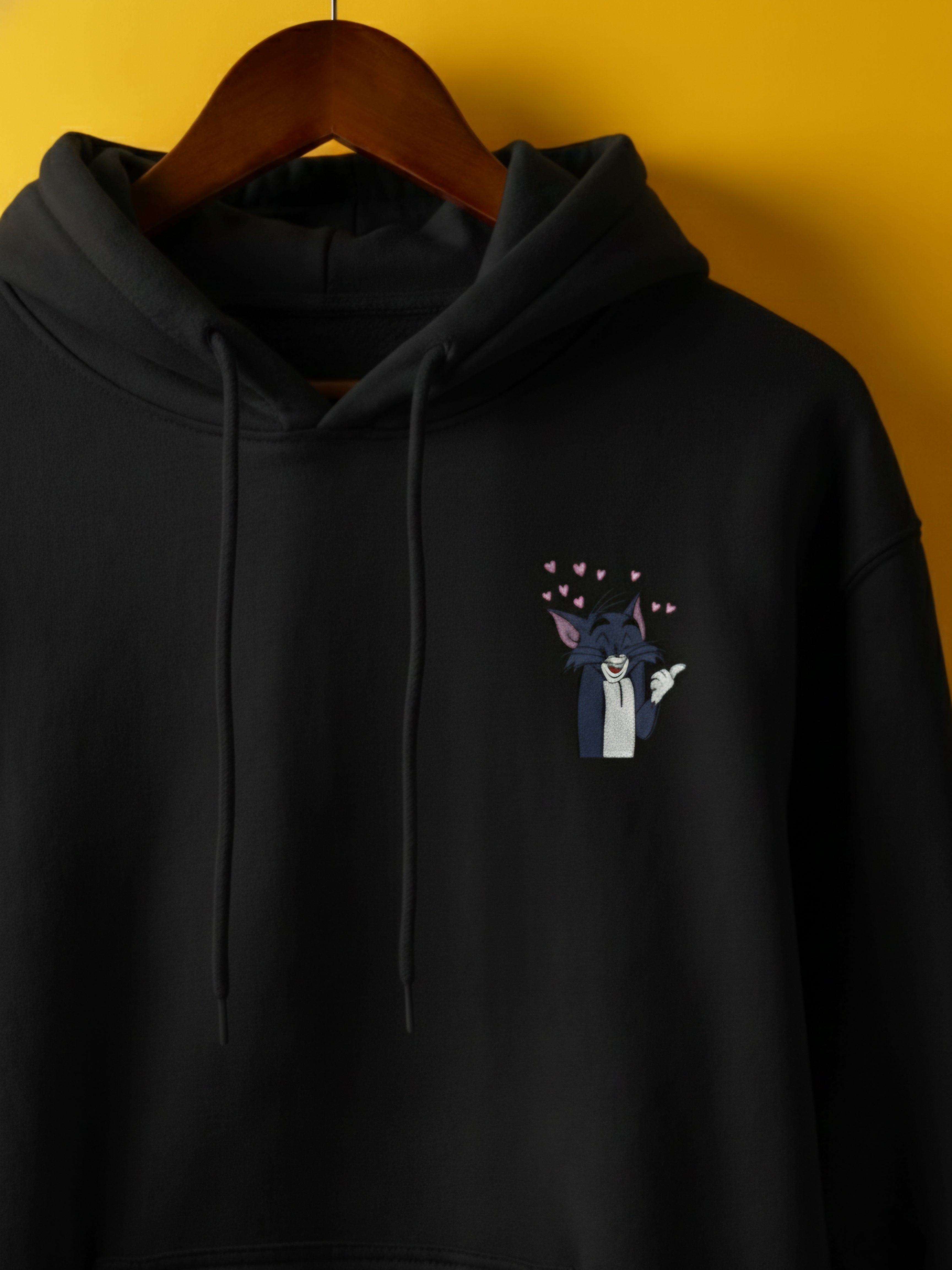 Luixs Embroidery – Premium Unisex Couple Tom ~ Jerry Hoodie