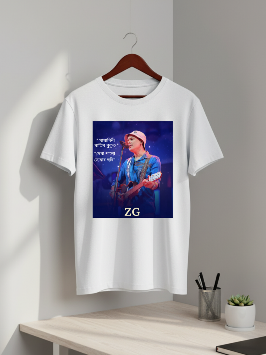 Zubeen garg  Printed Round Neck Cotton Regular Fit T-Shirt