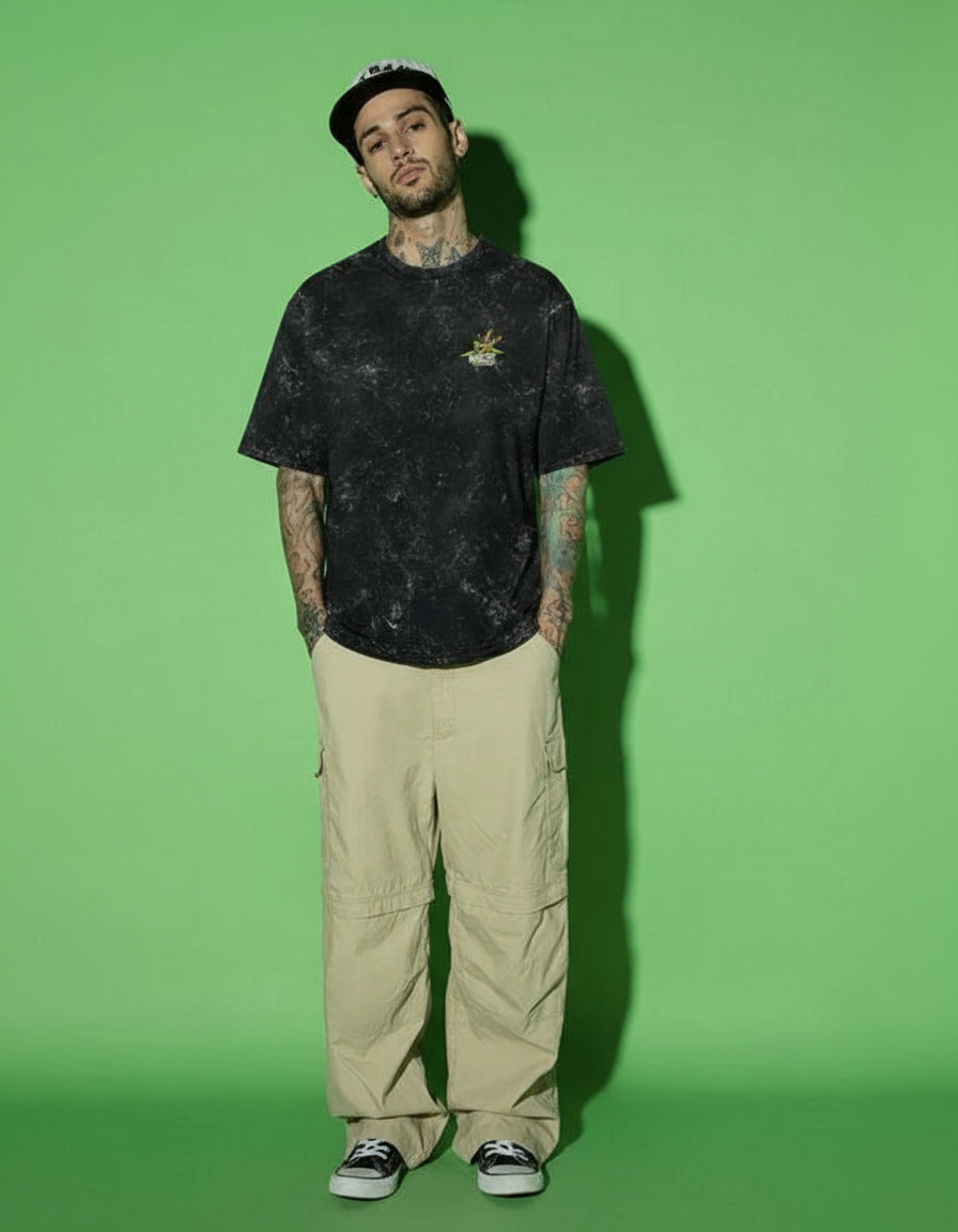 Luixs Men premium Round Neck Cotton Oversize T-shirt