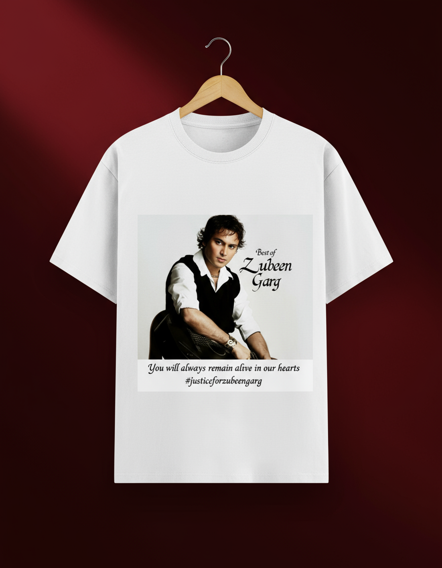 Zubeen garg  Graphic Printed Round Neck Cotton Regular Fit T-Shirt